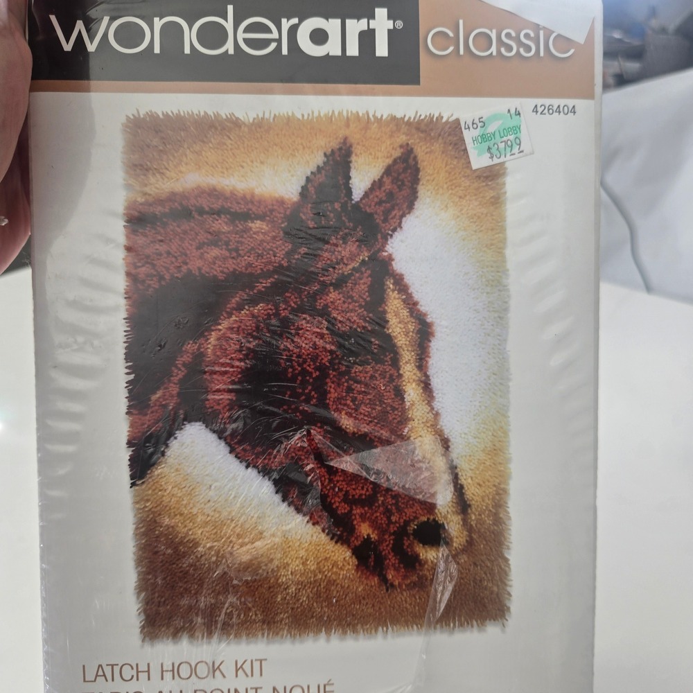 Wonderart Classic Horse Latch Hook Kit 20x30 Intermediate 426404 Caron